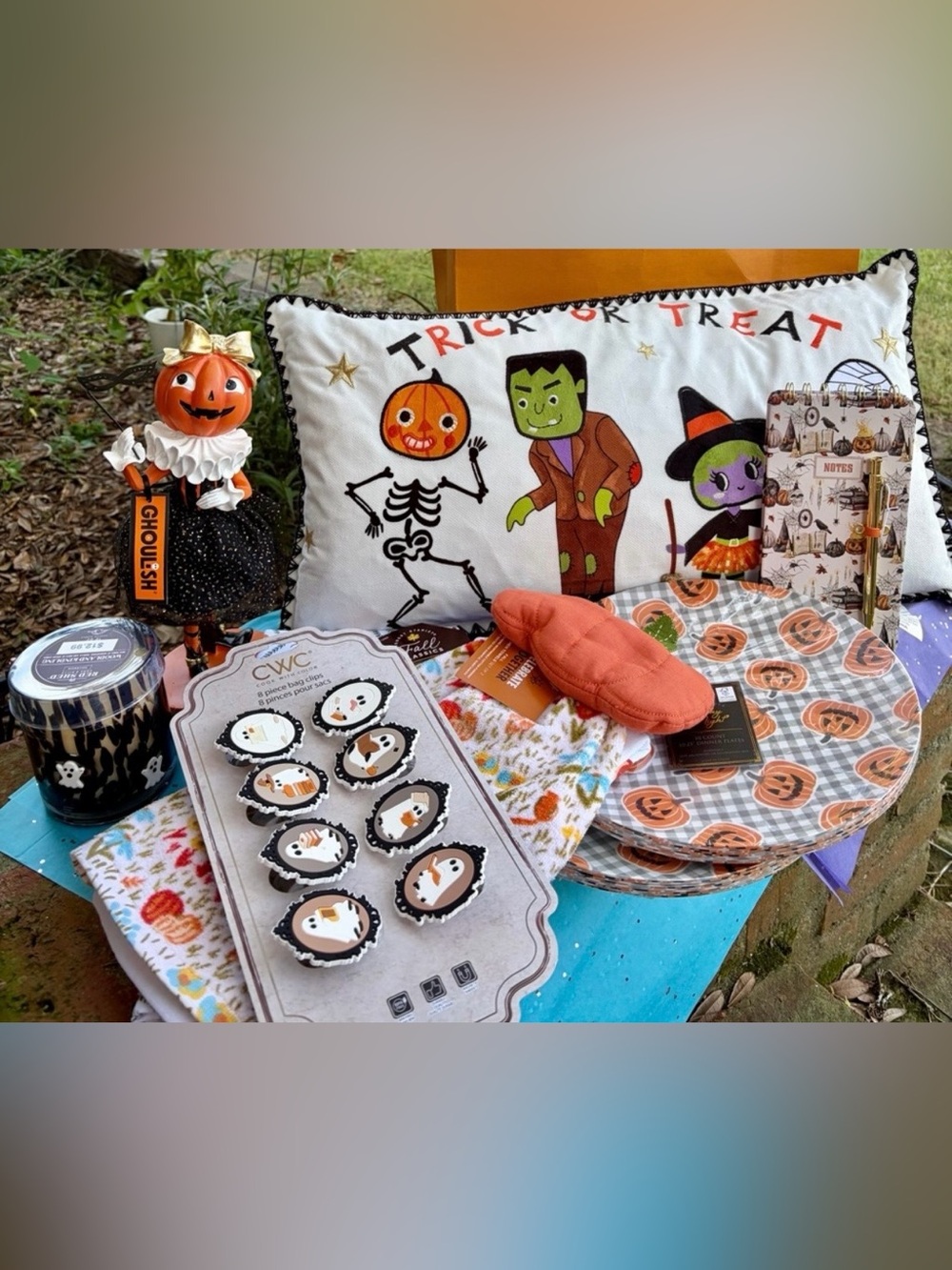 NWT HALLOWEEN Trick or Treat Home Decor/Ms. Pumpkin/ Candle/Dish Towels & MORE🎃